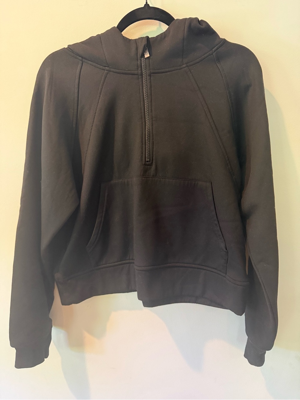 Ulu Black Half-Zip Crop Sweatshirt with hood